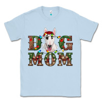 Dusty Blue Christmas Dog Mom Bull Terrier Classic Tee - RanaPortraitStore