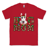 Red Christmas Dog Mom Bull Terrier Classic Tee - RanaPortraitStore