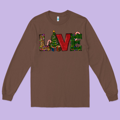 Christmas Tree Love Long Sleeve Tee Designed By Ranaportraitstore