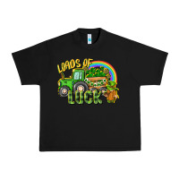 Black Loads of luck tractor Urban Heavy Tee - CowGirlArtShop