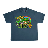 Midnight Navy Loads of luck tractor Urban Heavy Tee - CowGirlArtShop