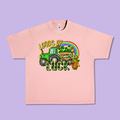 Loads Of Luck Tractor Urban Heavy Tee Designed By Cowgirlartshop