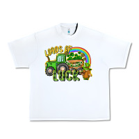 White Loads of luck tractor Urban Heavy Tee - CowGirlArtShop
