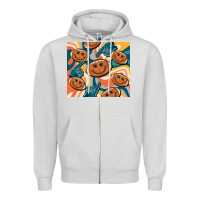Dove Grey football smiley face Zipper Hoodie - BarkalooDesign