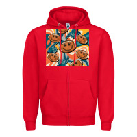 Red football smiley face Zipper Hoodie - BarkalooDesign