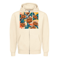 Sandshell football smiley face Zipper Hoodie - BarkalooDesign
