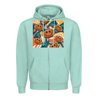 Seafoam football smiley face Zipper Hoodie - BarkalooDesign