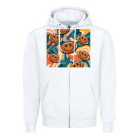 White football smiley face Zipper Hoodie - BarkalooDesign