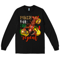 Black Pinch peel eat repeat crawfish Long Sleeve Tee - FaDigitalArtStudio