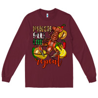 Burgundy Pinch peel eat repeat crawfish Long Sleeve Tee - FaDigitalArtStudio