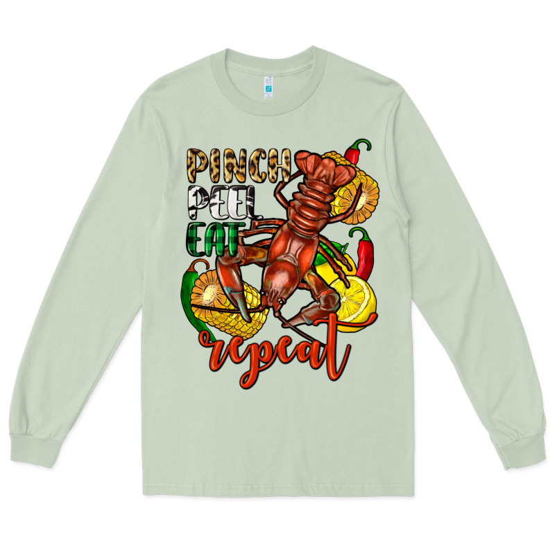 Pinch Peel Eat Repeat Crawfish Long Sleeve Tee by FaDigitalArtStudio | Teevron