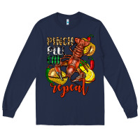 Navy Pinch peel eat repeat crawfish Long Sleeve Tee - FaDigitalArtStudio