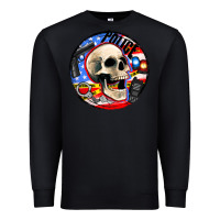 Black police skull and police equipment Premium Sweatshirt - AdoDesignShop