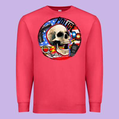 Police Skull And Police Equipment Premium Sweatshirt Designed By Adodesignshop