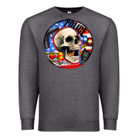 Charcoal Heather police skull and police equipment Premium Sweatshirt - AdoDesignShop