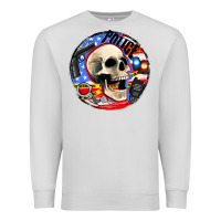 Dove Grey police skull and police equipment Premium Sweatshirt - AdoDesignShop