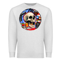 Oatmeal Heather police skull and police equipment Premium Sweatshirt - AdoDesignShop