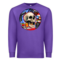 Purple police skull and police equipment Premium Sweatshirt - AdoDesignShop