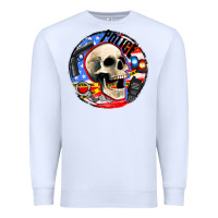 White police skull and police equipment Premium Sweatshirt - AdoDesignShop