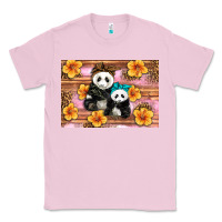 Bubblegum Pink Mama Panda And Baby Panda Classic Tee - Artiststas