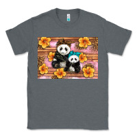 Charcoal Heather Mama Panda And Baby Panda Classic Tee - Artiststas