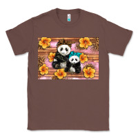 Chestnut Mama Panda And Baby Panda Classic Tee - Artiststas