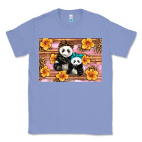 Colony Blue Mama Panda And Baby Panda Classic Tee - Artiststas
