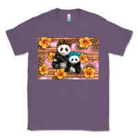 Lavender Mama Panda And Baby Panda Classic Tee - Artiststas