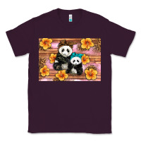 Plum Mama Panda And Baby Panda Classic Tee - Artiststas