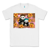 White Mama Panda And Baby Panda Classic Tee - Artiststas