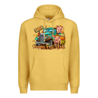Antique Gold Farm Happy Fall Y'all Premium Hoodie - CowhideDigitalArt