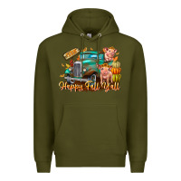 Army Green Farm Happy Fall Y'all Premium Hoodie - CowhideDigitalArt