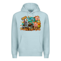 Blue Mist Farm Happy Fall Y'all Premium Hoodie - CowhideDigitalArt