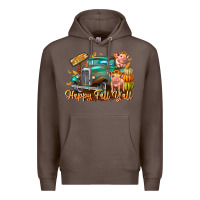 Coffee Farm Happy Fall Y'all Premium Hoodie - CowhideDigitalArt