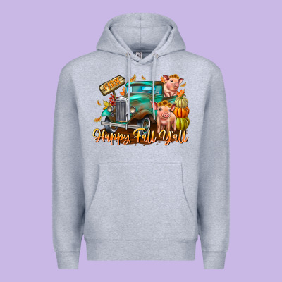 Farm Happy Fall Y'all Premium Hoodie Designed By Cowhidedigitalart
