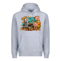 Heather Grey Farm Happy Fall Y'all Premium Hoodie - CowhideDigitalArt