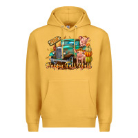 Mustard Farm Happy Fall Y'all Premium Hoodie - CowhideDigitalArt
