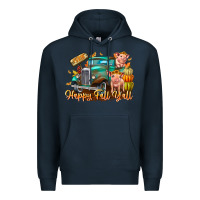 Navy Farm Happy Fall Y'all Premium Hoodie - CowhideDigitalArt