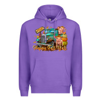 Purple Farm Happy Fall Y'all Premium Hoodie - CowhideDigitalArt