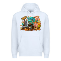 White Farm Happy Fall Y'all Premium Hoodie - CowhideDigitalArt