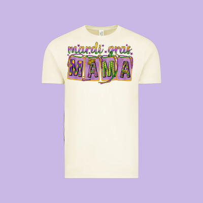 Mardi Gras Mama With Beads Vintage Tee Designed By Howdyjamesfarm