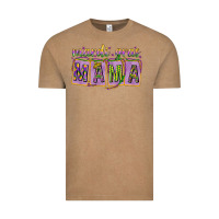 Vintage Coffee Mardi Gras Mama with Beads Vintage Tee - HowdyJamesFarm
