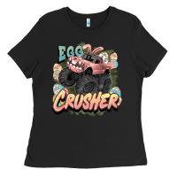 Black Egg crusher Easter truck Easter Day Ladies Tee - HowdyJamesFarm
