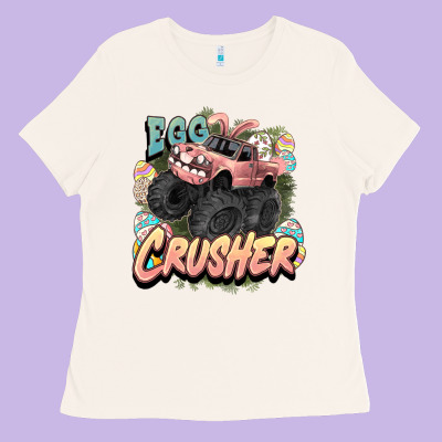 Egg Crusher Easter Truck Easter Day Ladies Tee Designed By Howdyjamesfarm