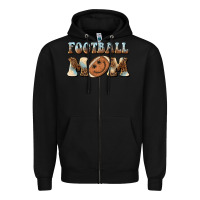 Black football mom football smiley face Zipper Hoodie - BarkalooDesign
