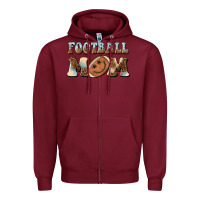 Burgundy football mom football smiley face Zipper Hoodie - BarkalooDesign