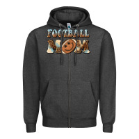 Charcoal Heather football mom football smiley face Zipper Hoodie - BarkalooDesign