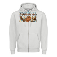 Dove Grey football mom football smiley face Zipper Hoodie - BarkalooDesign