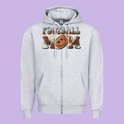 Football Mom Football Smiley Face Zipper Hoodie Designed By Barkaloodesign