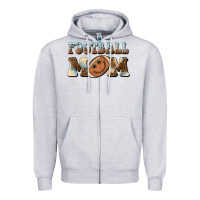 Heather Grey football mom football smiley face Zipper Hoodie - BarkalooDesign